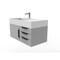 Castello Usa Amazon 36" Wall Mounted Gray Vanity With White Top And Black Handles CB-MC-36G-BL-2056L-WH - alternate 4